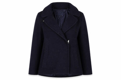 Womens UK Size 8 French Connection Black Pea Coat