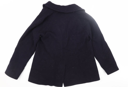 French Connection Women's Black Wool Pea Coat Size 8