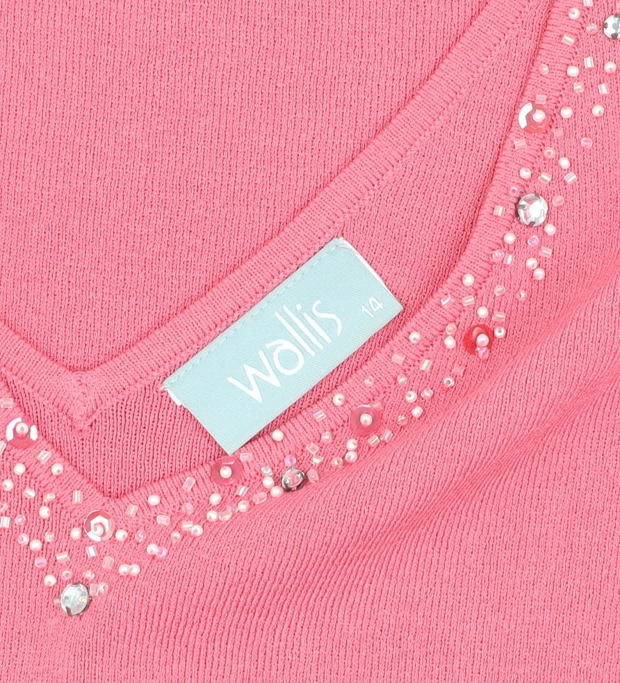 Womens UK Size 14 Wallis Pink Basic Tank