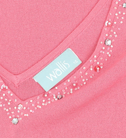 Womens UK Size 14 Wallis Pink Basic Tank