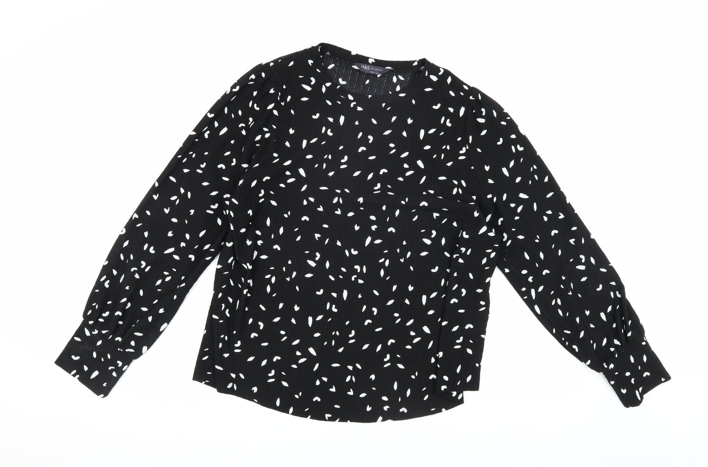 Womens UK Size 14 Marks and Spencer Black  Blouse