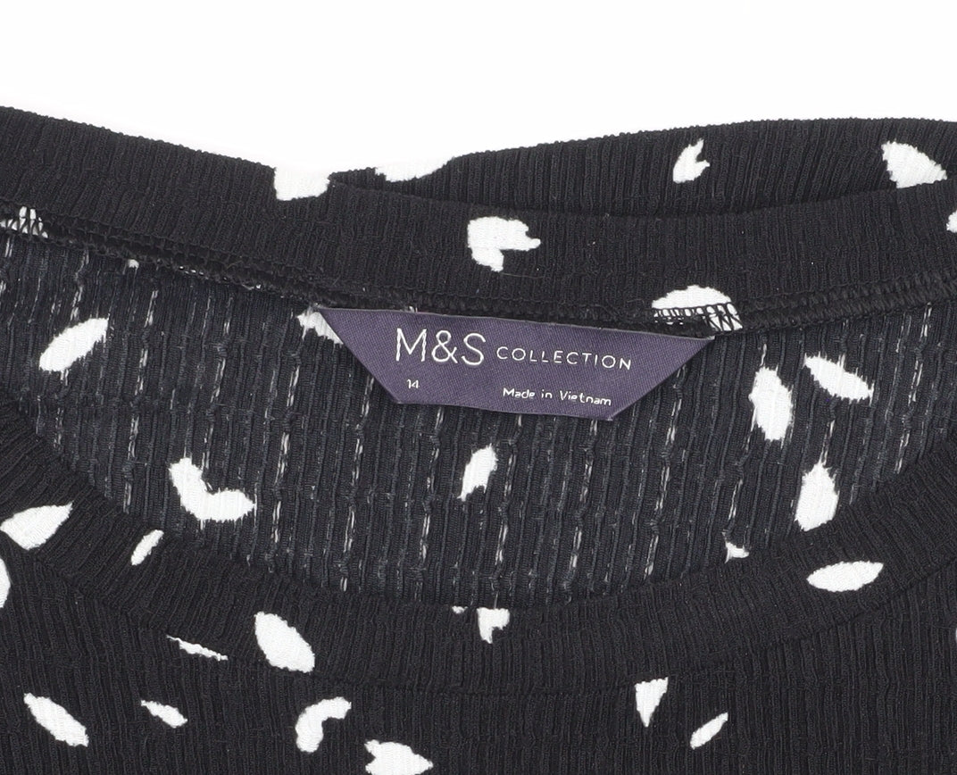 Womens UK Size 14 Marks and Spencer Black  Blouse