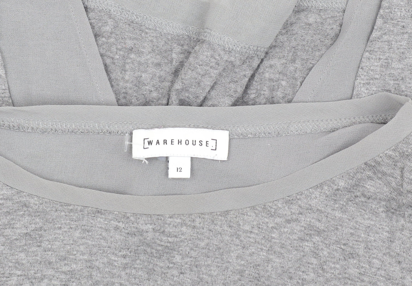 Womens UK Size 12 Warehouse Grey Basic Blouse