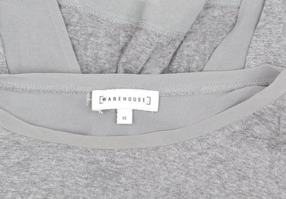 Womens UK Size 12 Warehouse Grey Basic Blouse