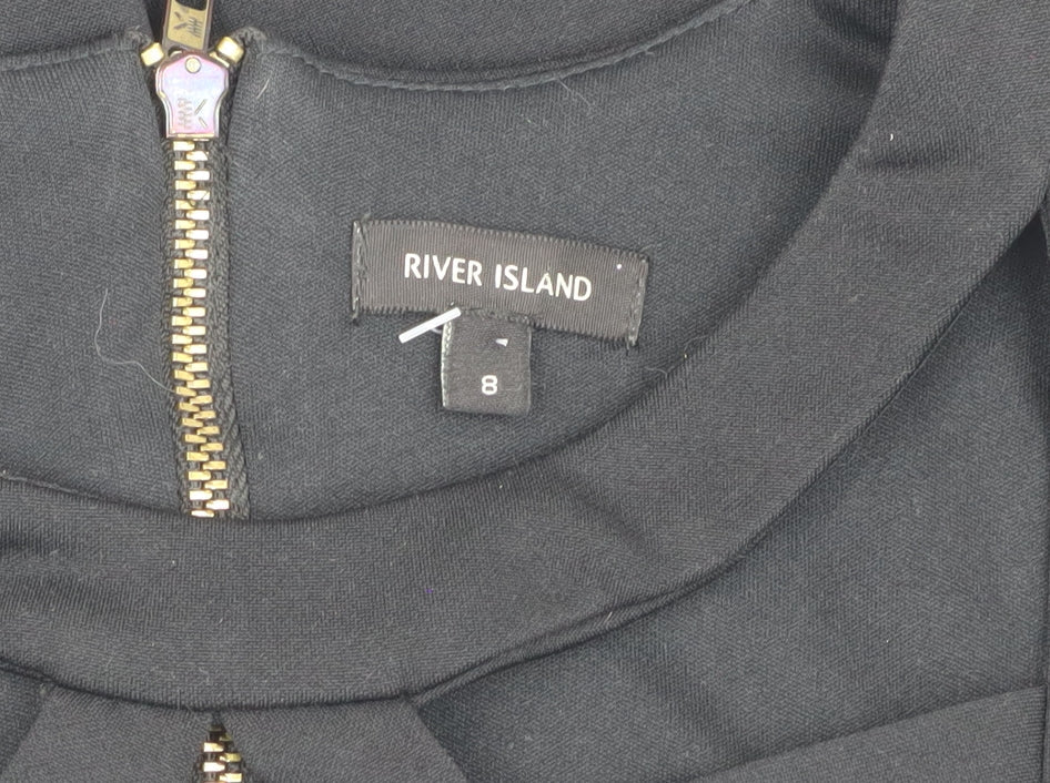 River Island Women's Black Skater Dress, Size 8