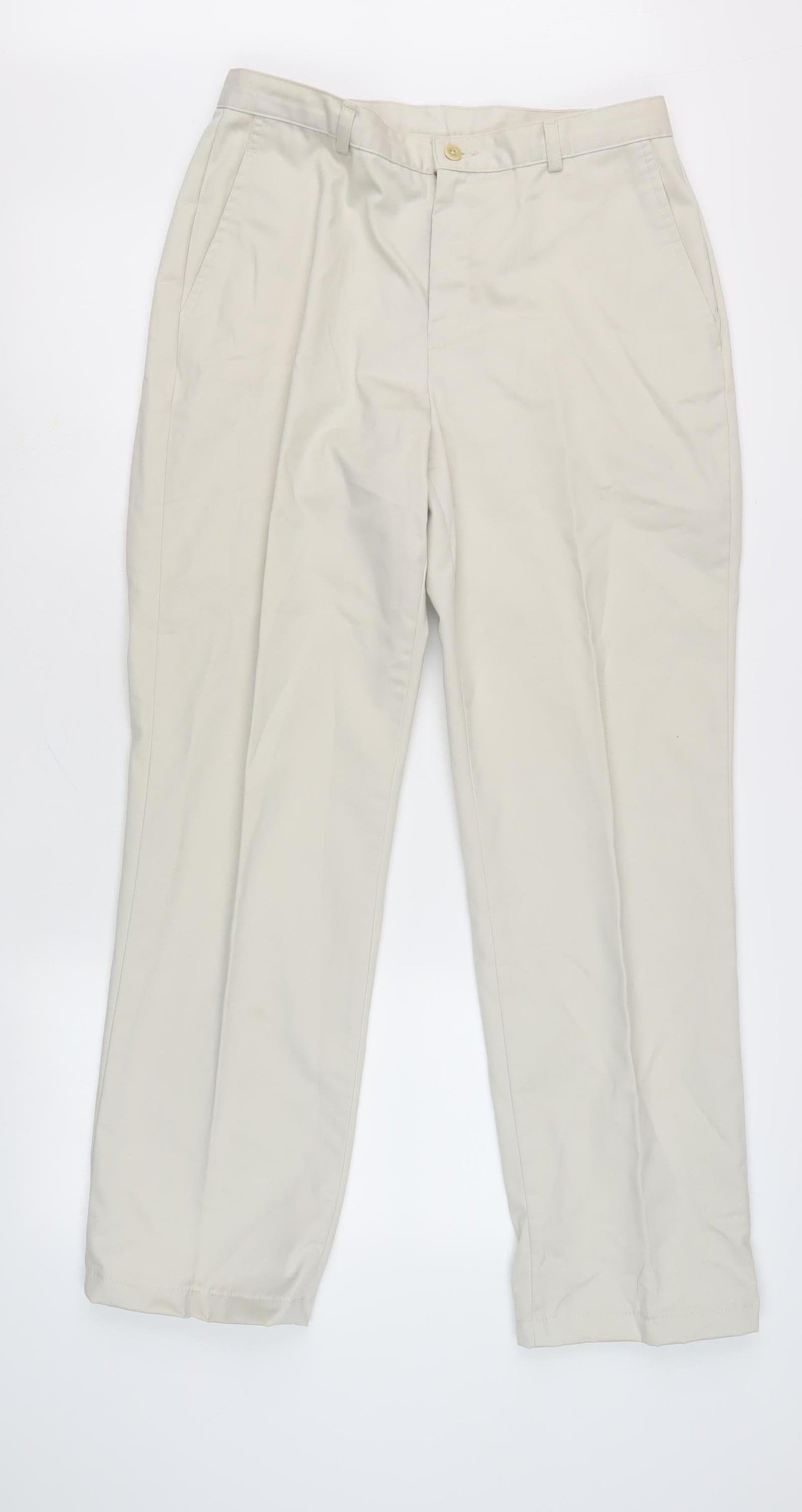 Womens UK Size 10 Lands' End Regular Fit Chino Beige Trousers