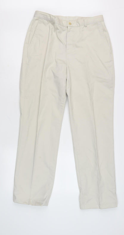Womens UK Size 10 Lands' End Regular Fit Chino Beige Trousers
