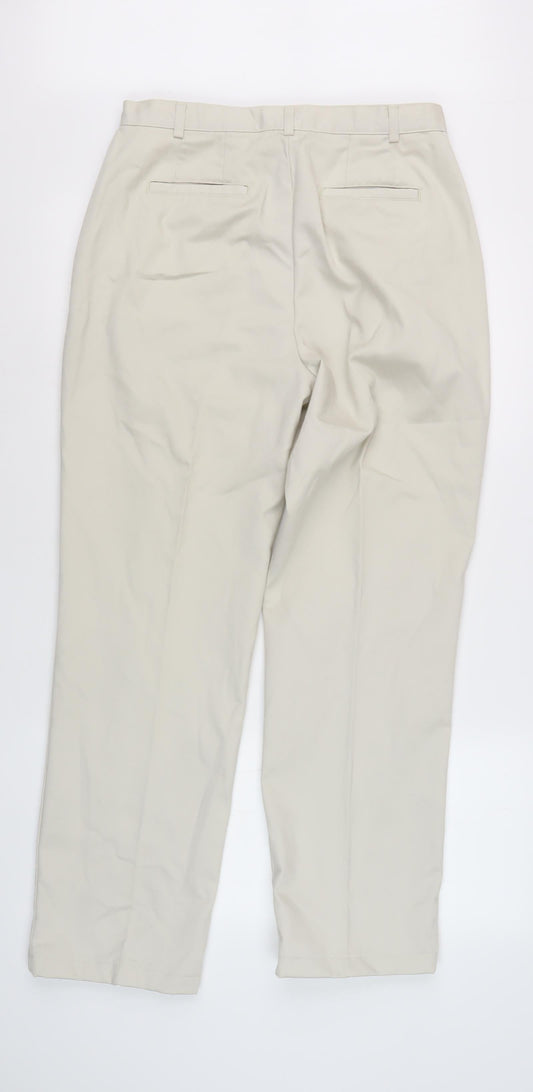 Womens UK Size 10 Lands' End Regular Fit Chino Beige Trousers