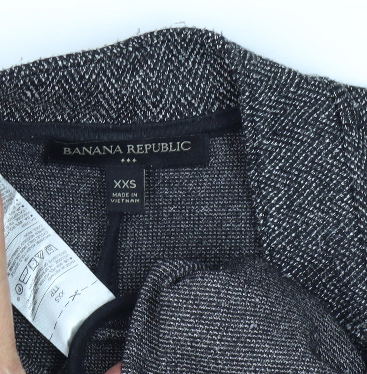 Banana Republic Women's Black Blazer, 2XS, Herringbone Business