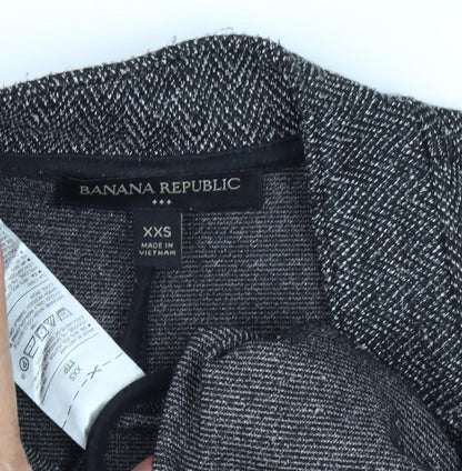 Banana Republic Women's Black Blazer, 2XS, Herringbone Business