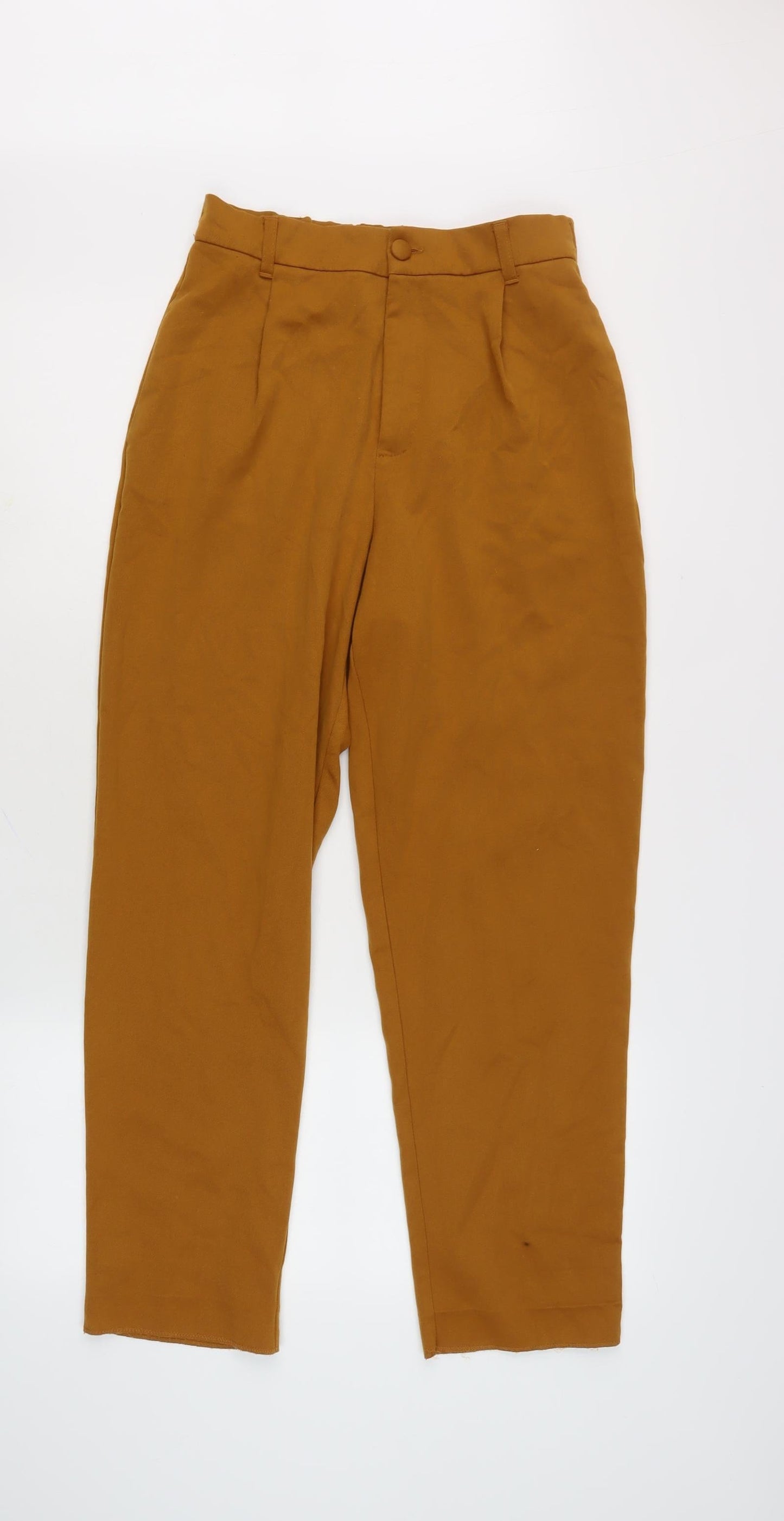 Womens UK Size 11 Zara Regular Fit Cropped Brown Trousers