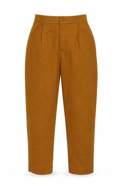 Womens UK Size 11 Zara Regular Fit Cropped Brown Trousers