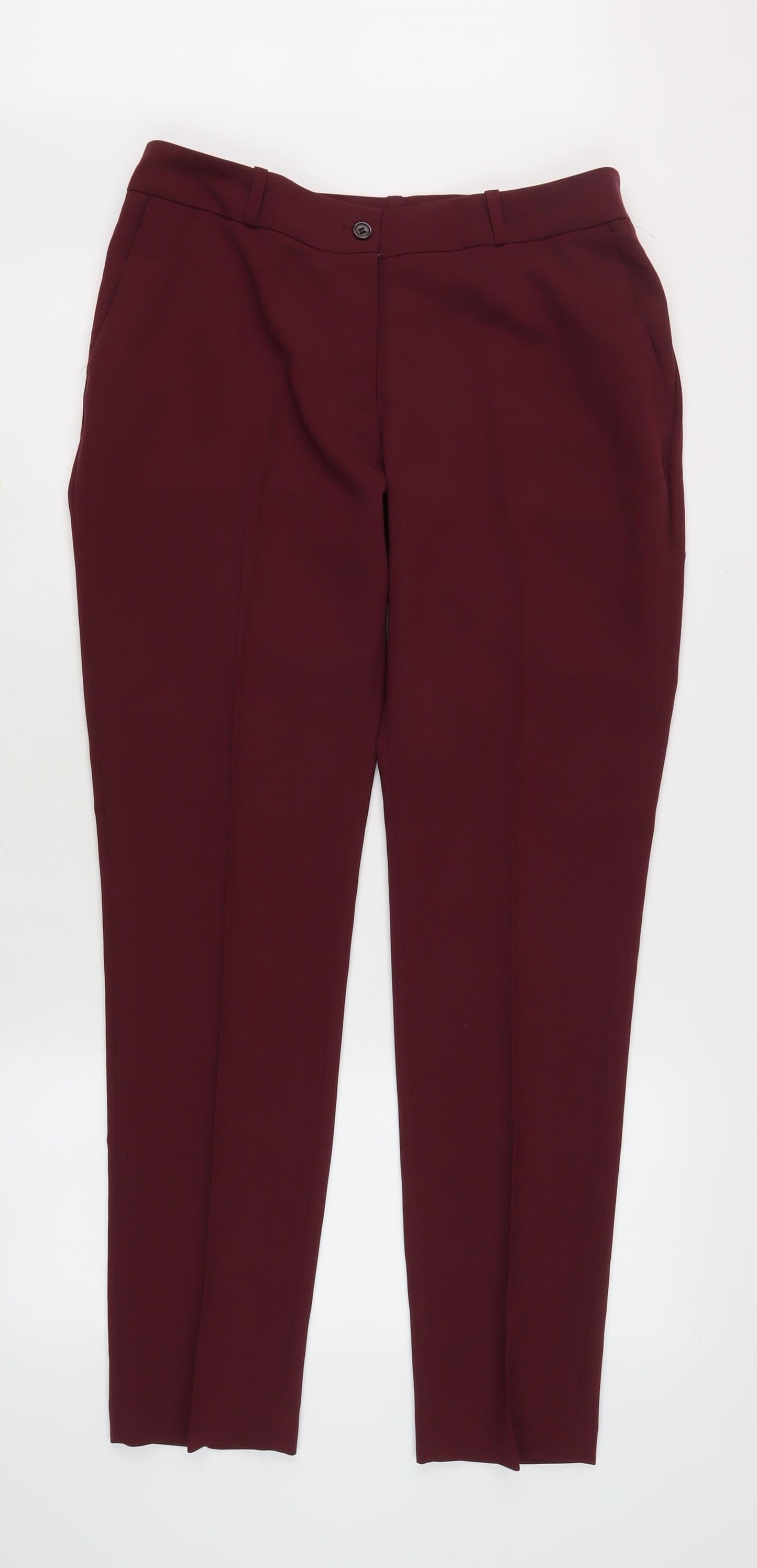 Womens UK Size 12 H&M Regular Fit Dress Pants Red Trousers