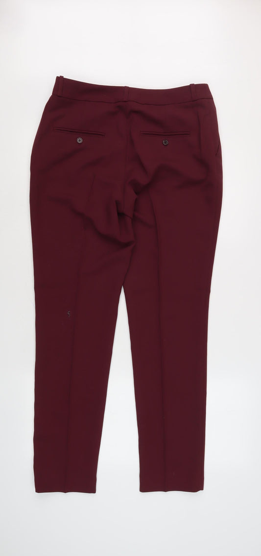 Womens UK Size 12 H&M Regular Fit Dress Pants Red Trousers