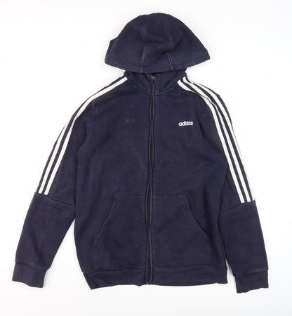 Adidas Boys Blue Full Zip Hoodie Size 13-14 Years
