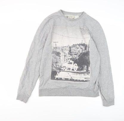 Mens UK Size M Red Herring Grey Pullover Sweatshirt