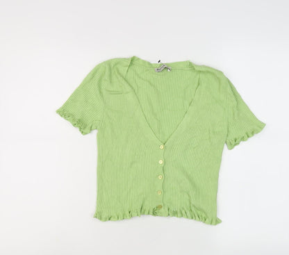 Womens UK Size 12 Stradivarius Green Cardigan Jumper