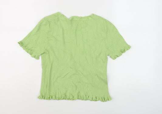 Womens UK Size 12 Stradivarius Green Cardigan Jumper