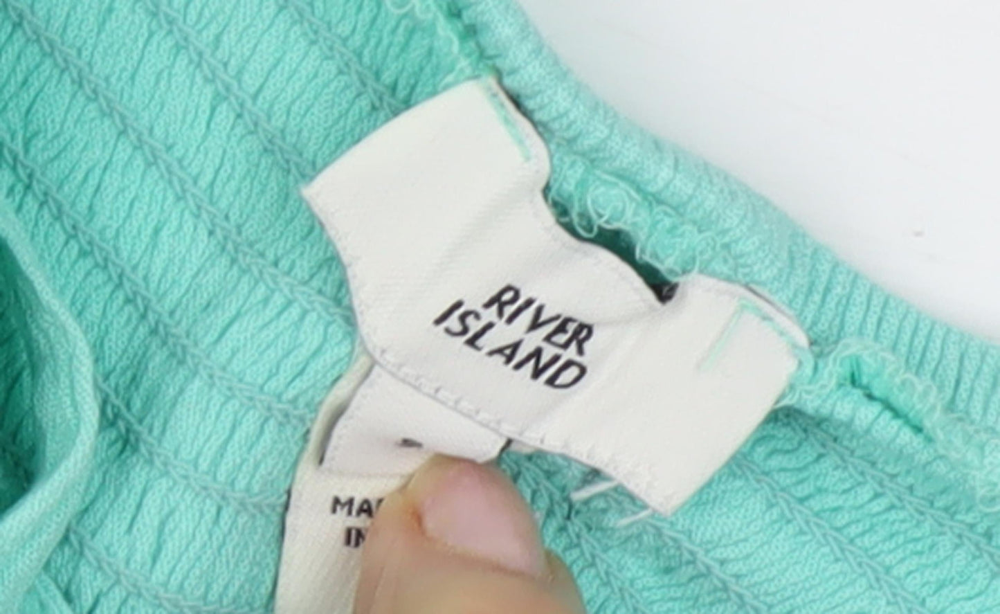 River Island Women's Green Playsuit with Bow Accent