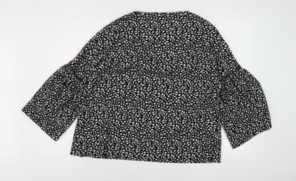 Womens UK Size 14 River Island Black Tunic Blouse