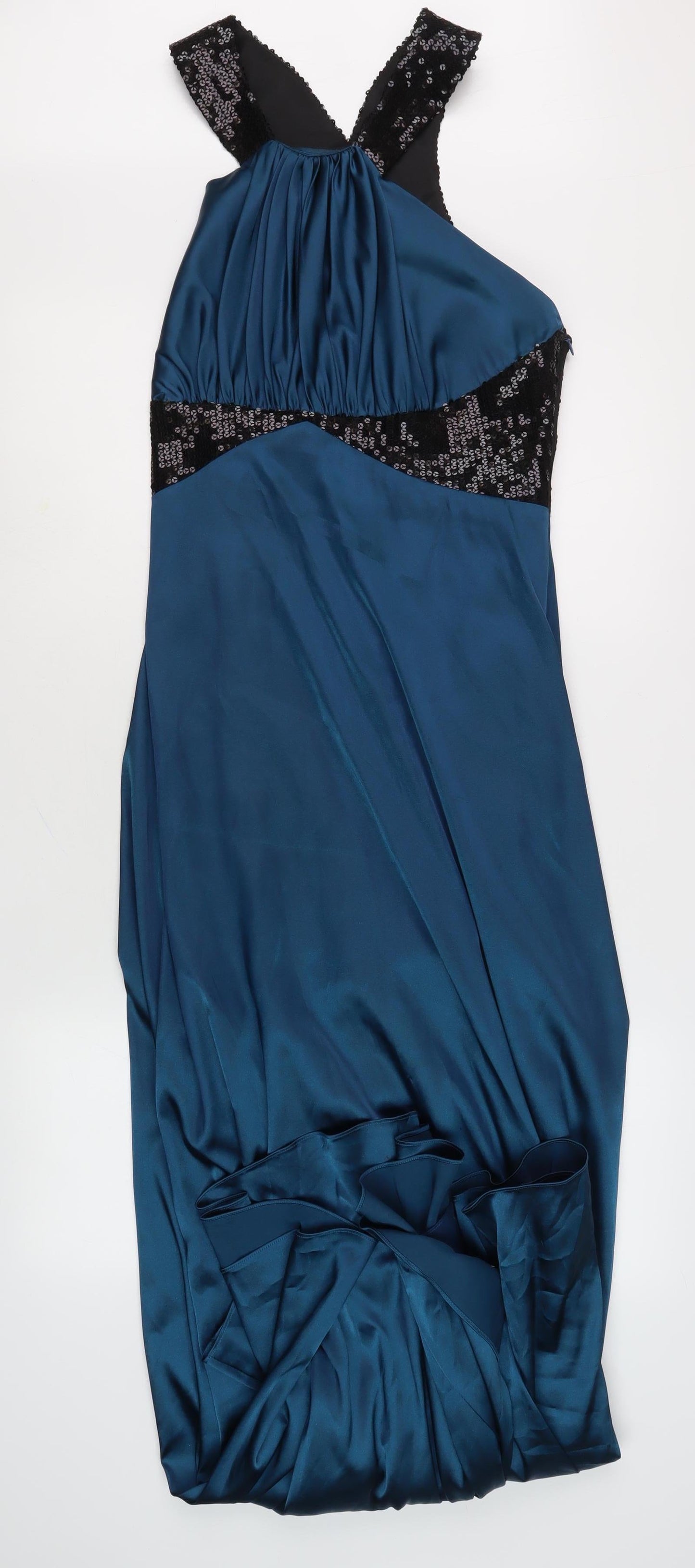 Linea Women's Blue Sequin Cocktail Dress, Size 16