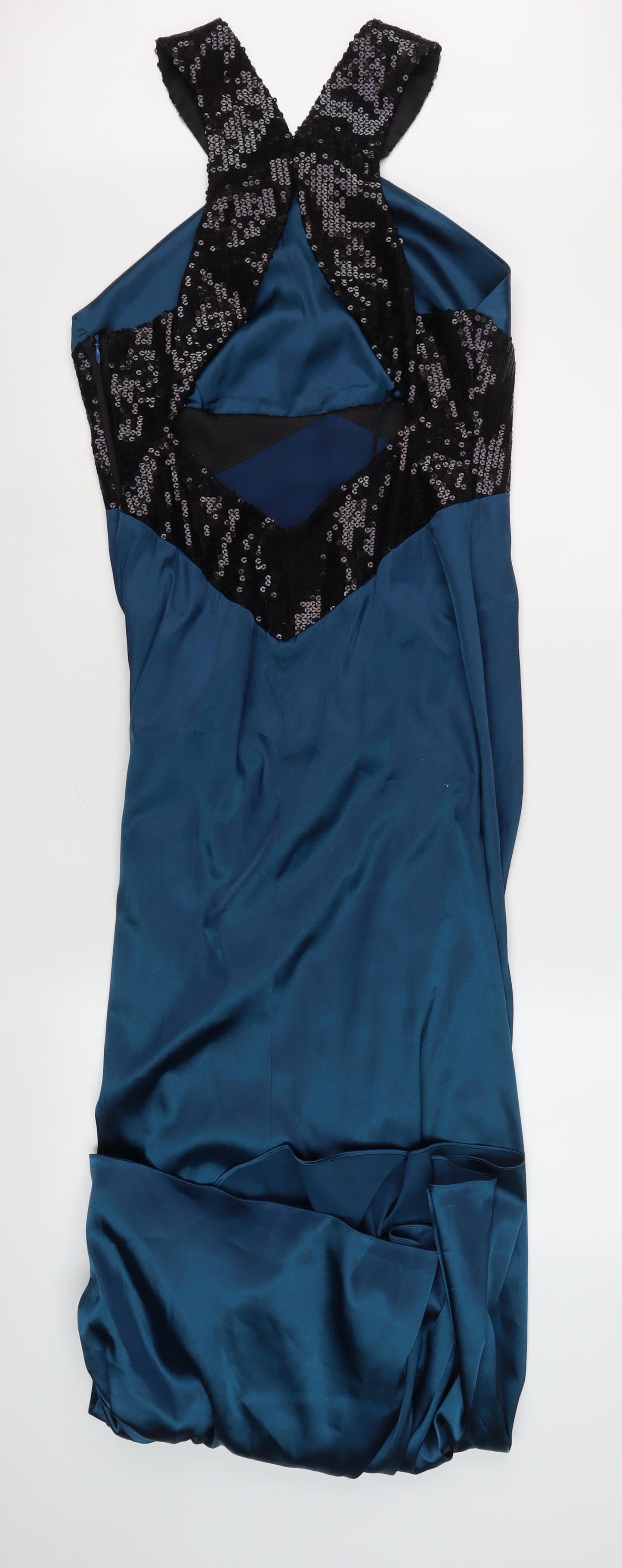 Linea Women's Blue Sequin Cocktail Dress, Size 16