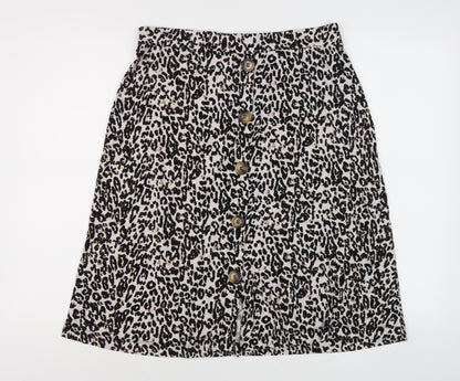 Next Women's Multicoloured Animal Print A-Line Skirt, Size 14