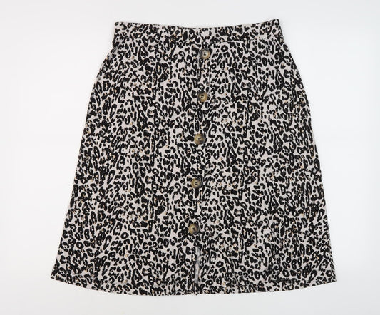 Next Women's Multicoloured Animal Print A-Line Skirt, Size 14