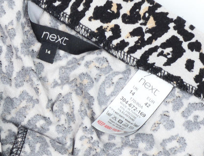 Next Women's Multicoloured Animal Print A-Line Skirt, Size 14