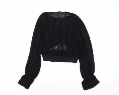 Womens UK Size 12 Zara Black  Blouse