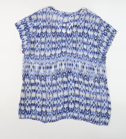 Womens UK Size 16 Massimo Dutti Blue Tunic Blouse