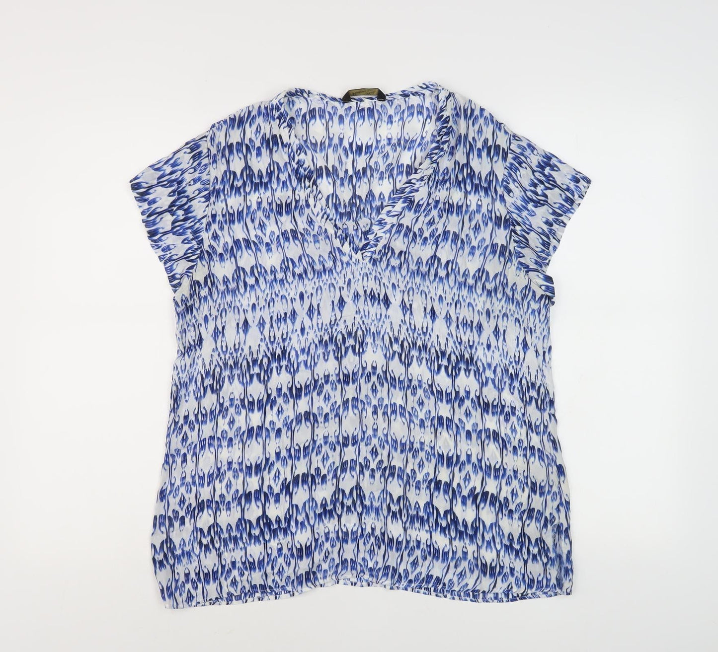 Womens UK Size 16 Massimo Dutti Blue Tunic Blouse