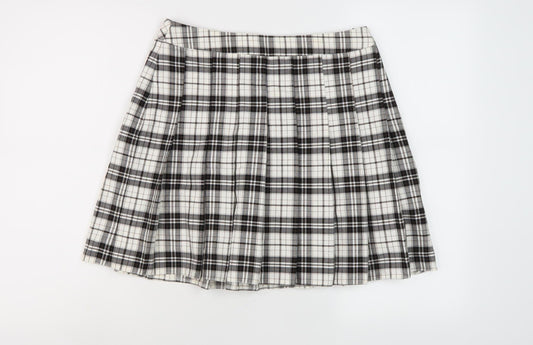 New Look Women's Multicoloured Plaid Pleated Skirt Size 10