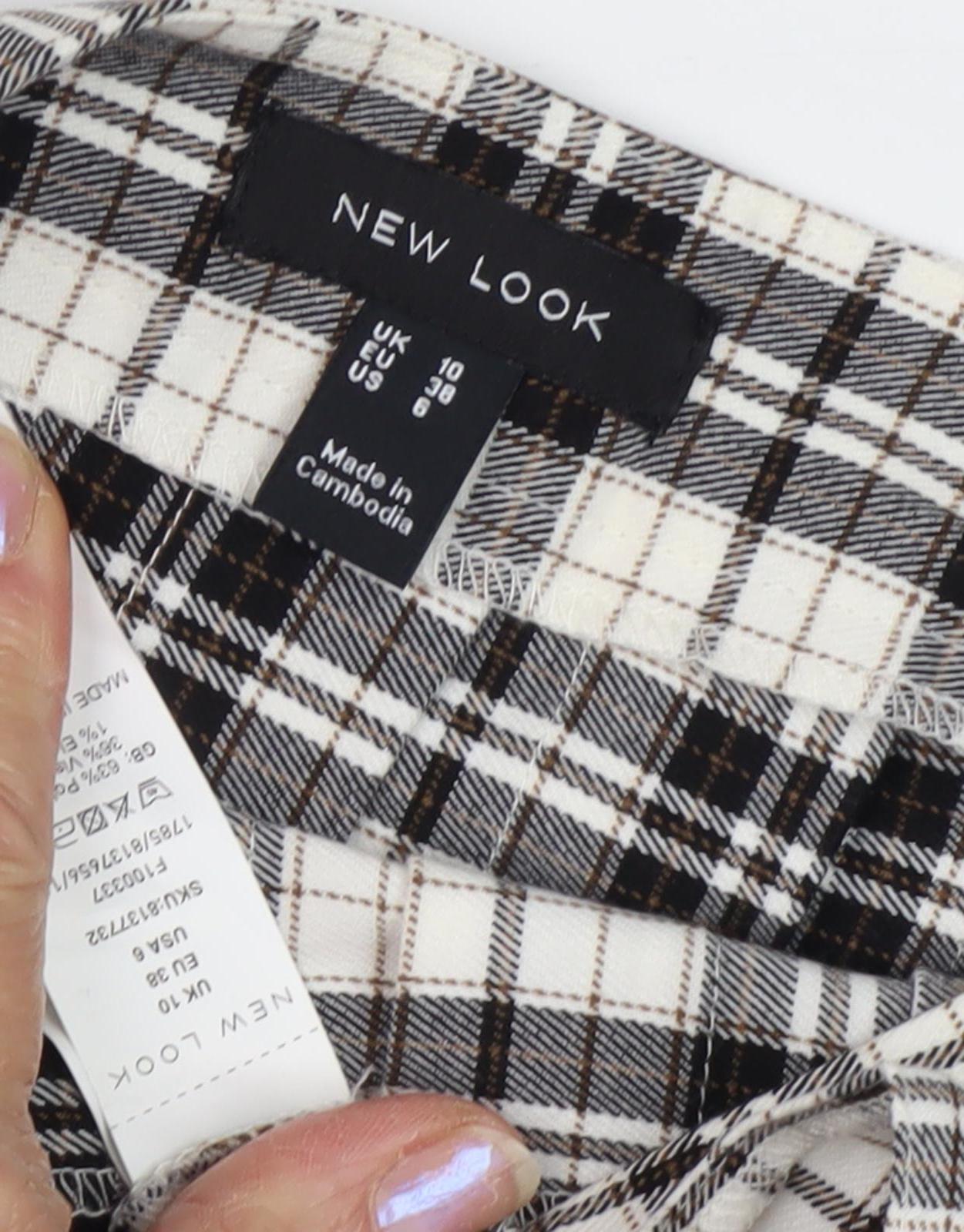 New Look Women's Multicoloured Plaid Pleated Skirt Size 10