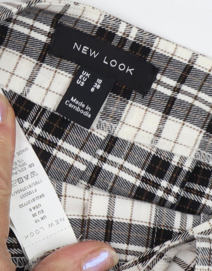 New Look Women's Multicoloured Plaid Pleated Skirt Size 10