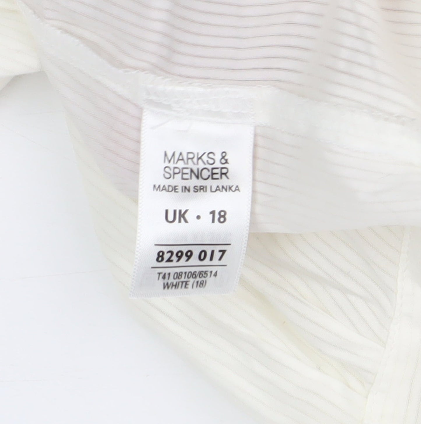 Marks and Spencer Women's White Blouse Size 18 Tunic