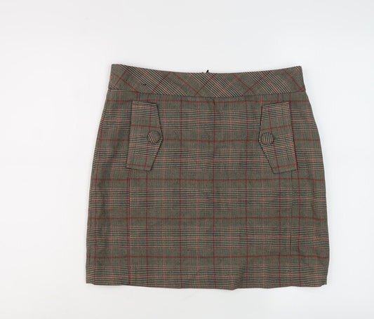 Next Women's Check Pencil Skirt, Size 10, Multicoloured