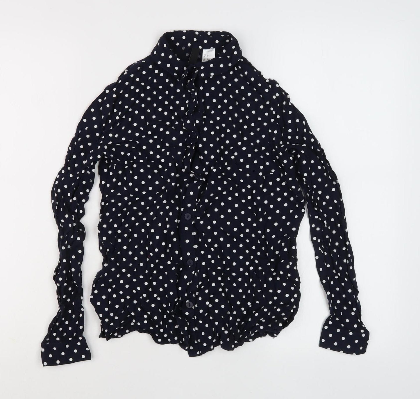 Womens UK Size 4 Divided Black  Button-Up