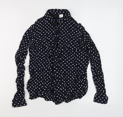 Womens UK Size 4 Divided Black  Button-Up