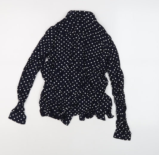 Womens UK Size 4 Divided Black  Button-Up