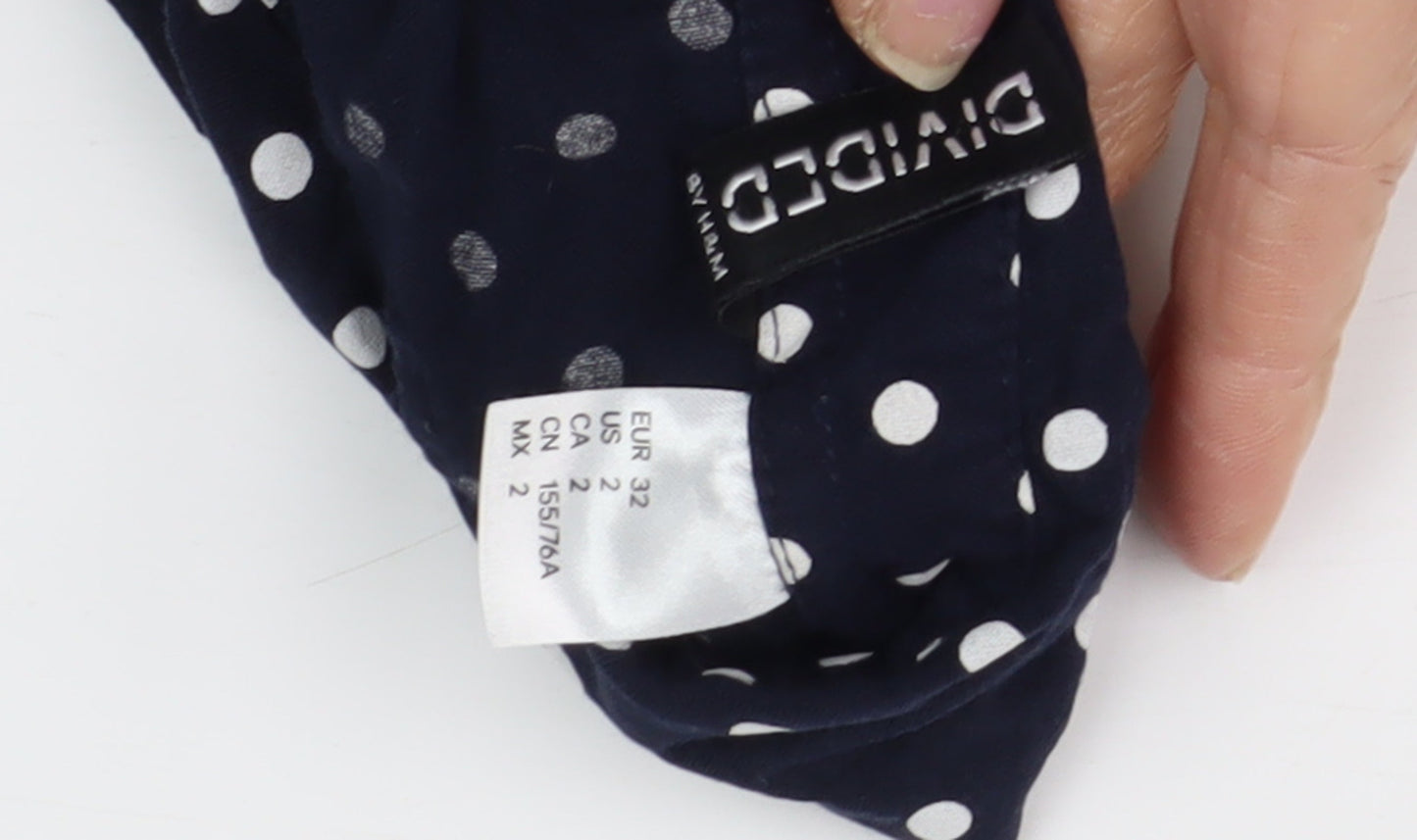 Womens UK Size 4 Divided Black  Button-Up