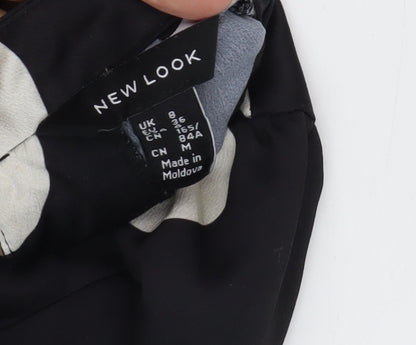 Womens UK Size 8 New Look Black Basic Blouse