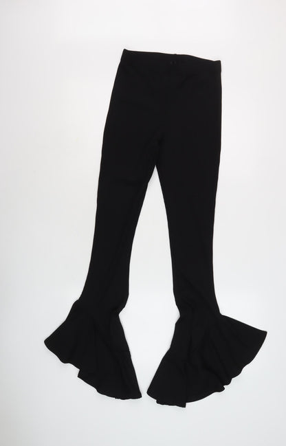 Topshop Women's Black Flared Trousers Size 8