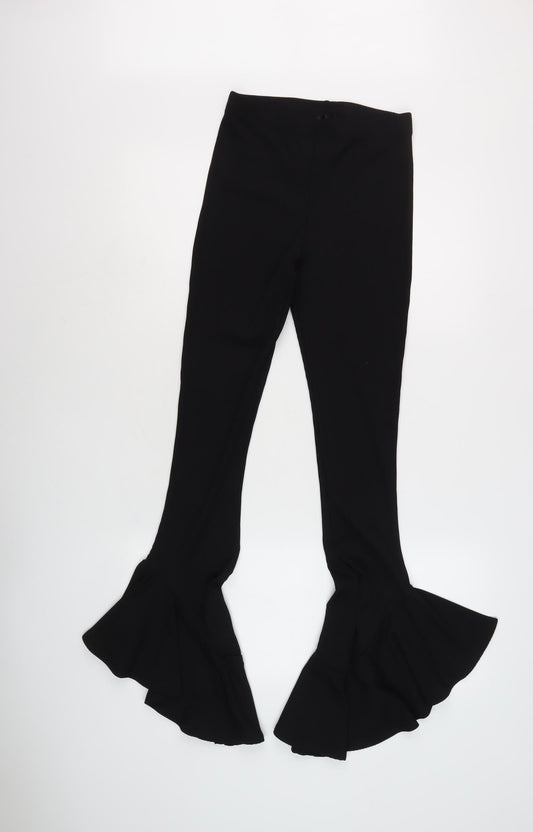 Topshop Women's Black Flared Trousers Size 8