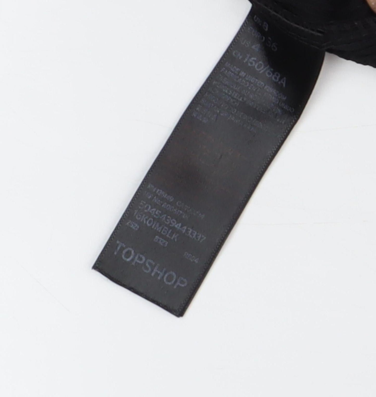 Topshop Women's Black Flared Trousers Size 8