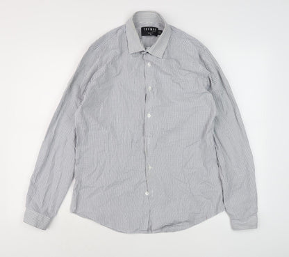 Topman Men's White Check Slim Fit Shirt, Size M