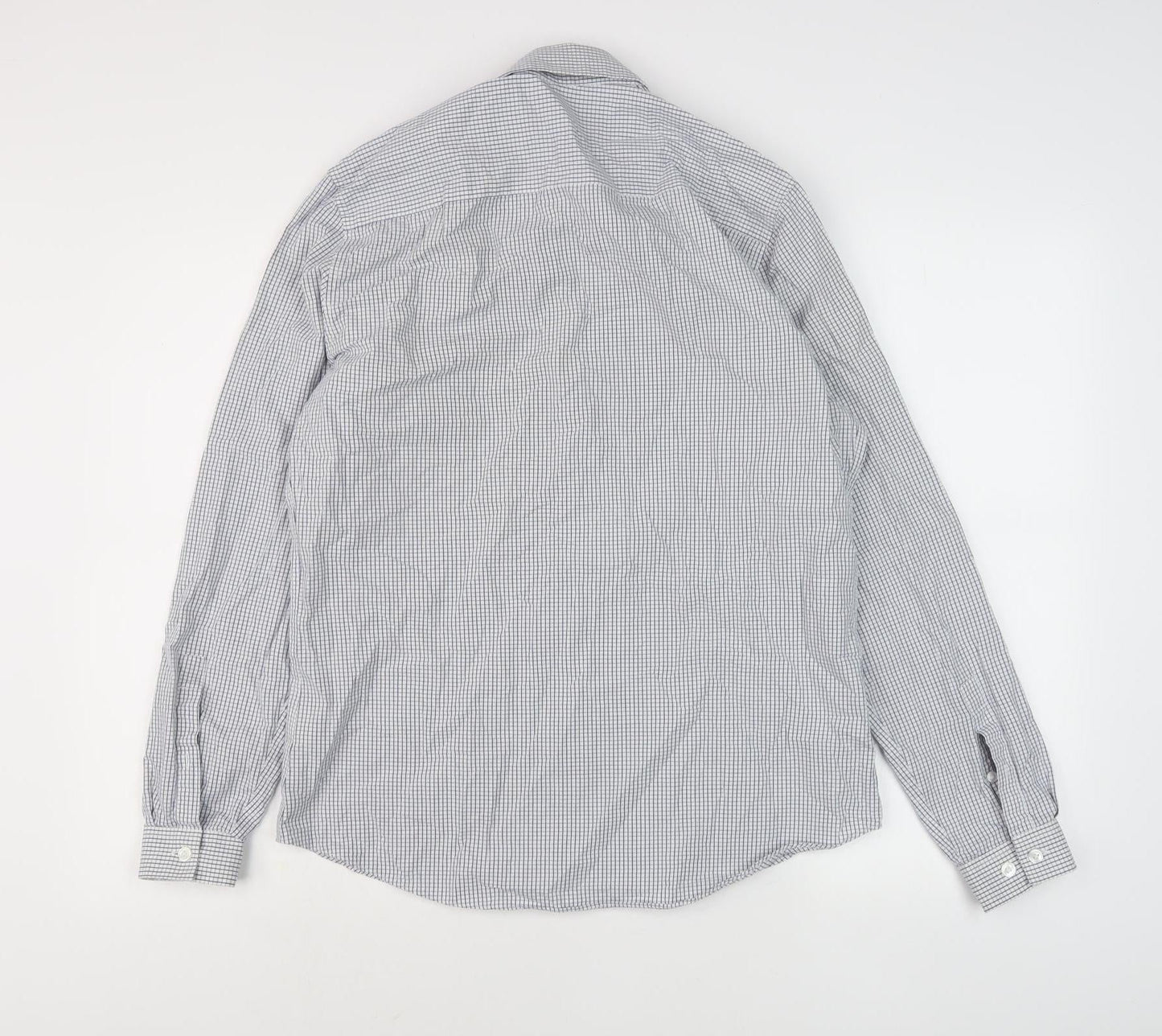 Topman Men's White Check Slim Fit Shirt, Size M