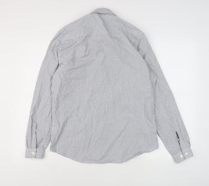 Topman Men's White Check Slim Fit Shirt, Size M