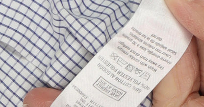 Topman Men's White Check Slim Fit Shirt, Size M