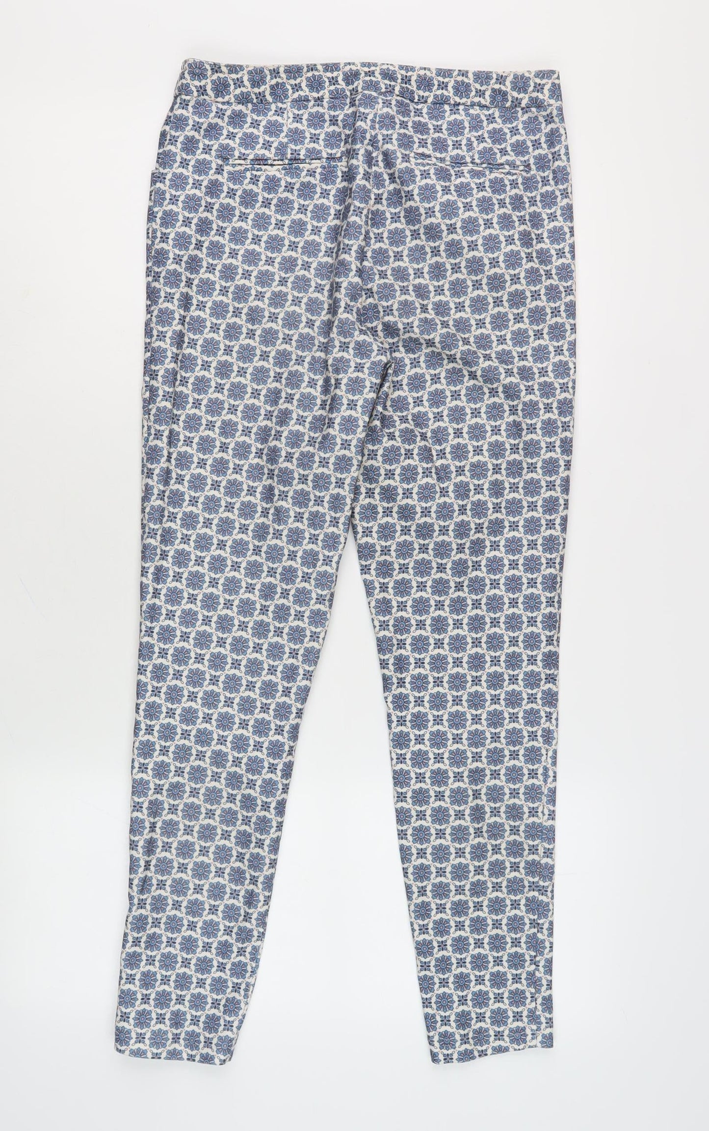 Womens UK Size 8 New Look Regular Fit Cropped Blue Trousers